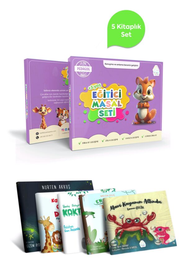 3-6 Yaş Eğitici Masal Seti (5 adet kitap) - Görsel 1