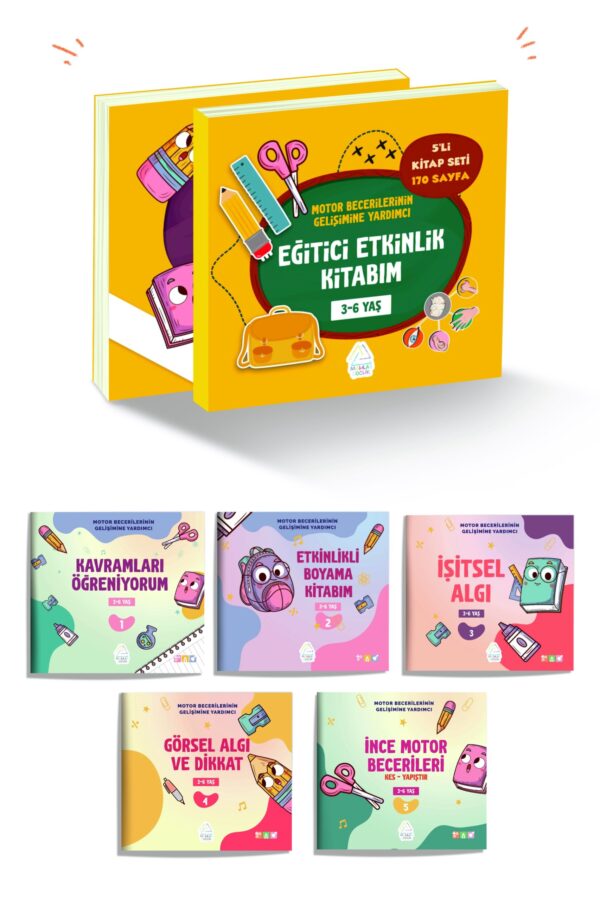 Eğitici Etkinlik Kitabım ( 5'li kitap seti 170 sayfa ) - Görsel 1